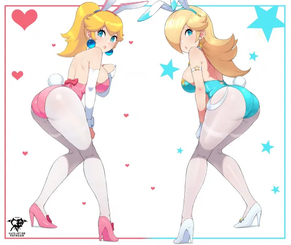 Bunny Peach and Rosalina [Mario] (Kaosart)