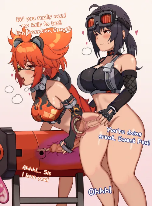 Koleda helping Grace with a few tests (Art by me)