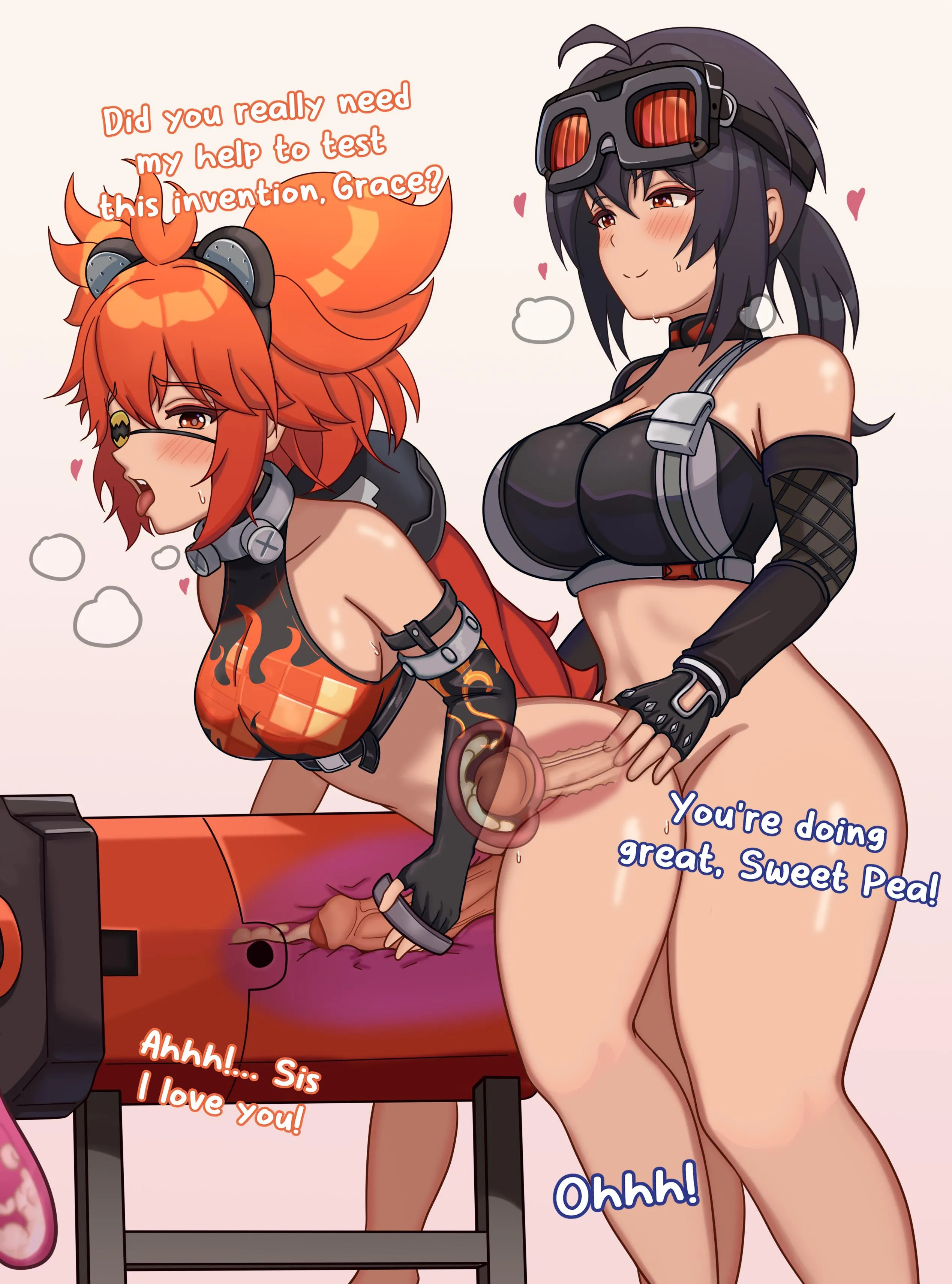 Koleda helping Grace with a few tests (Art by me)