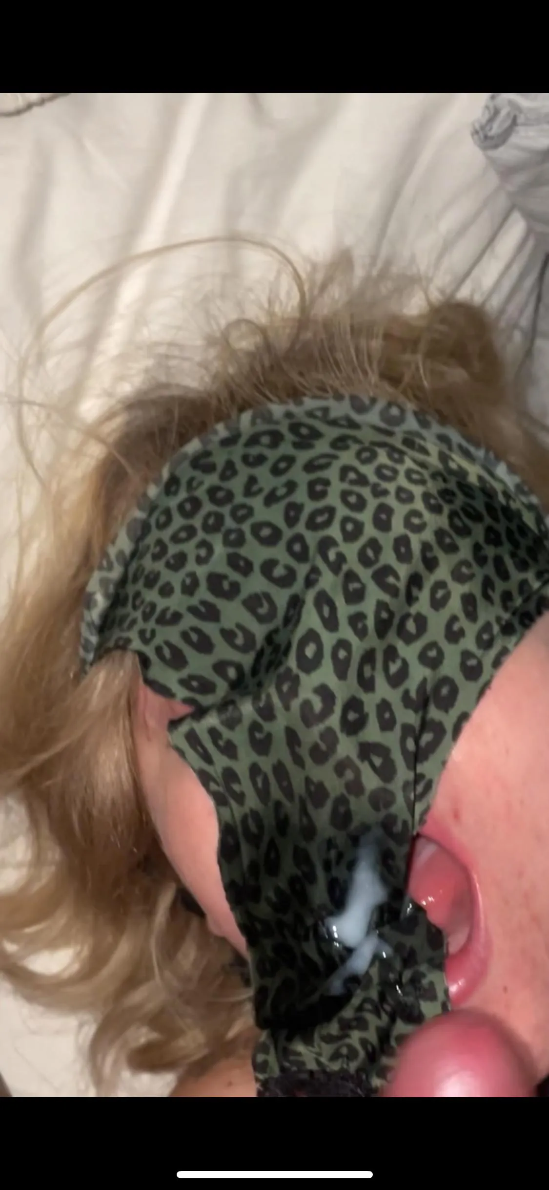 Our new favorite thing to do — cum on her (dirty) panties