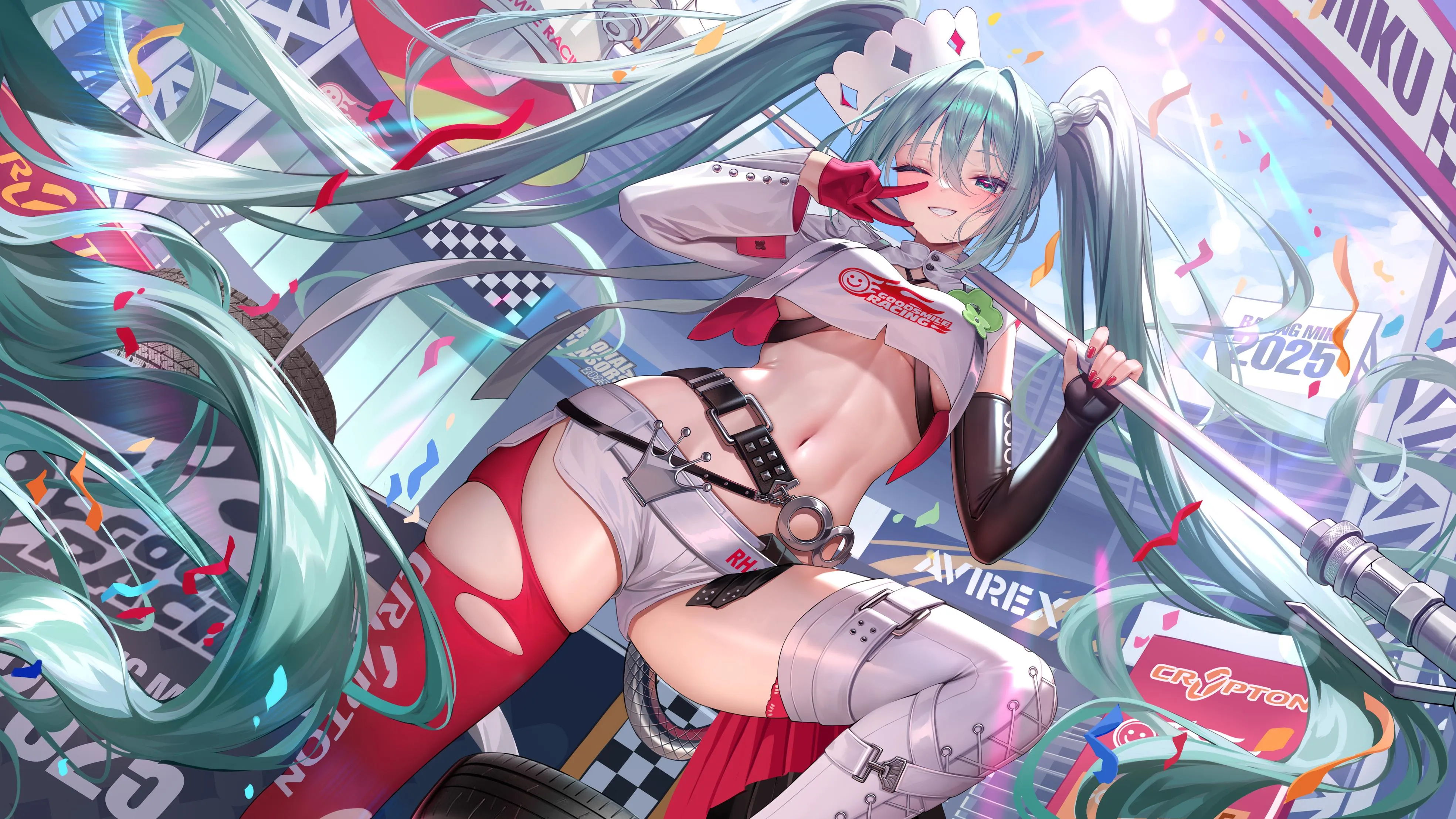 Racing Miku's lickable midriff