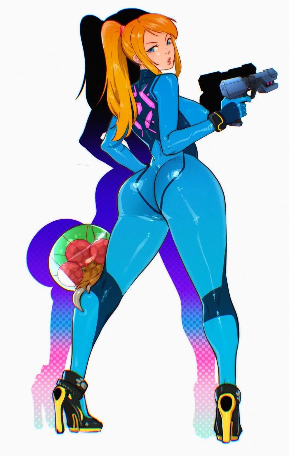 Samus & Metroid artwork by (KukuMomo)