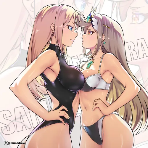 Samus vs Mythra Face-Off (MuneDraws) [Metroid x Xenoblade]