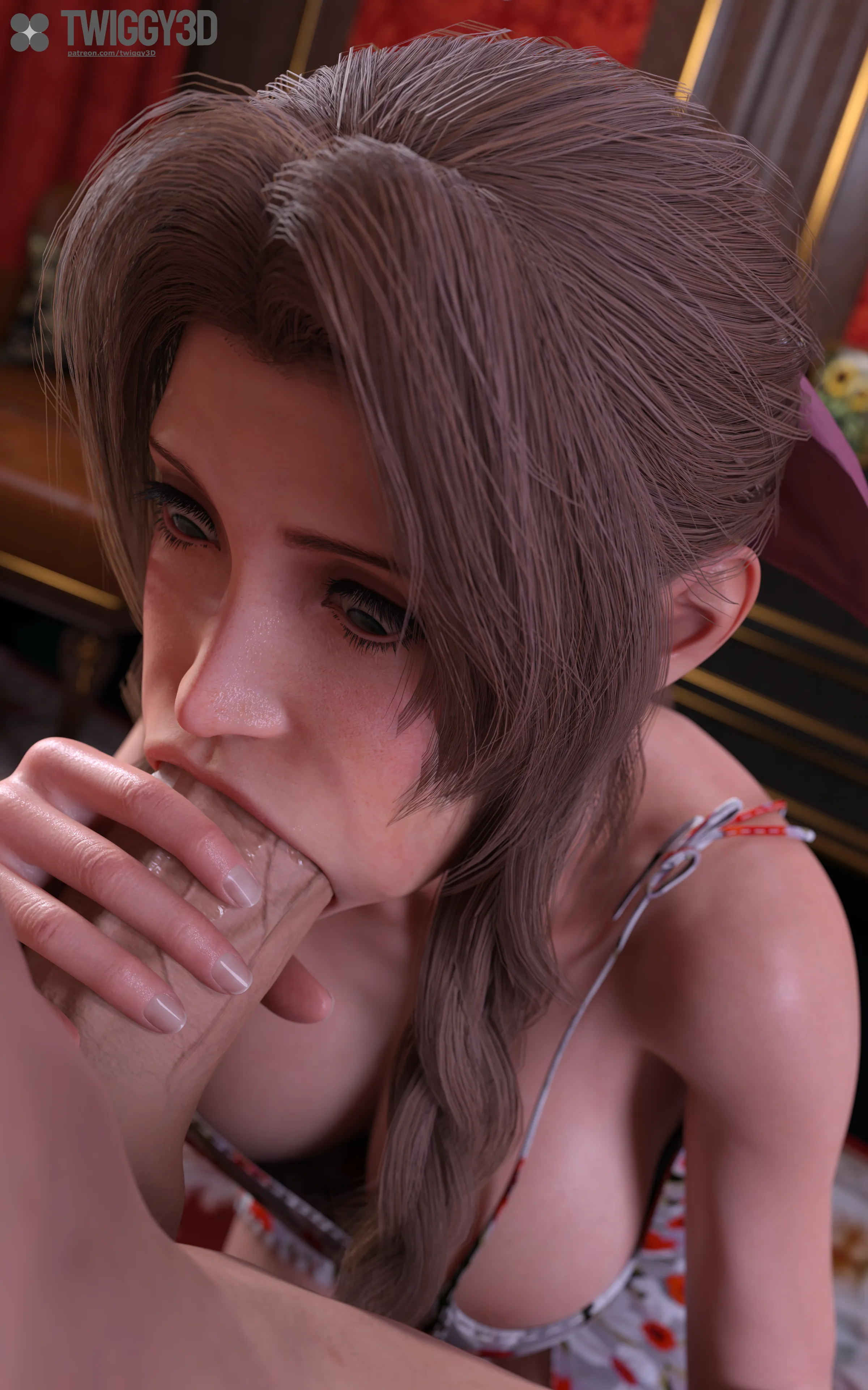 Aerith Deepthroating (Twiggy3d)