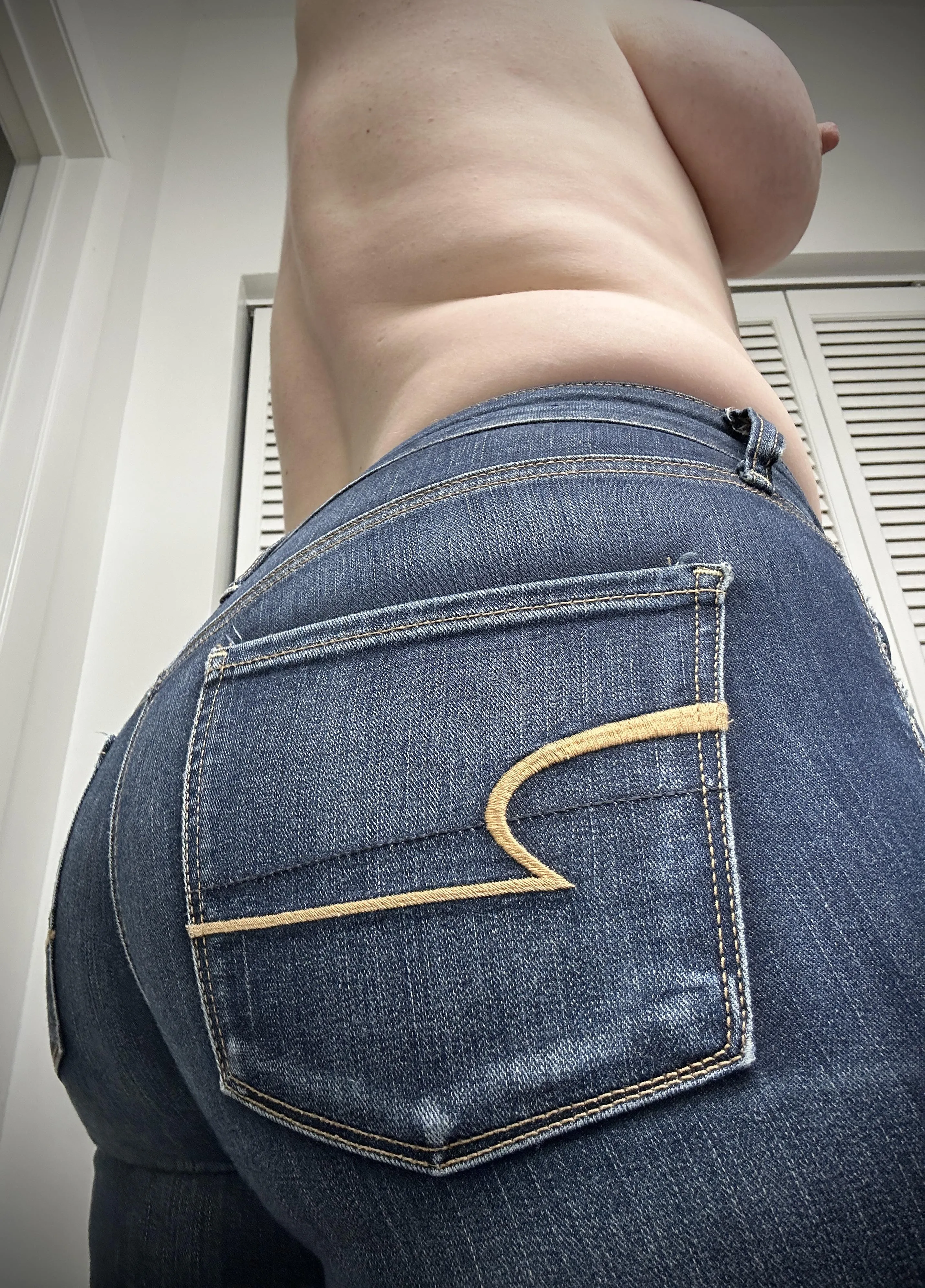 Ass got a little bigger. Do the jeans look too tight now?