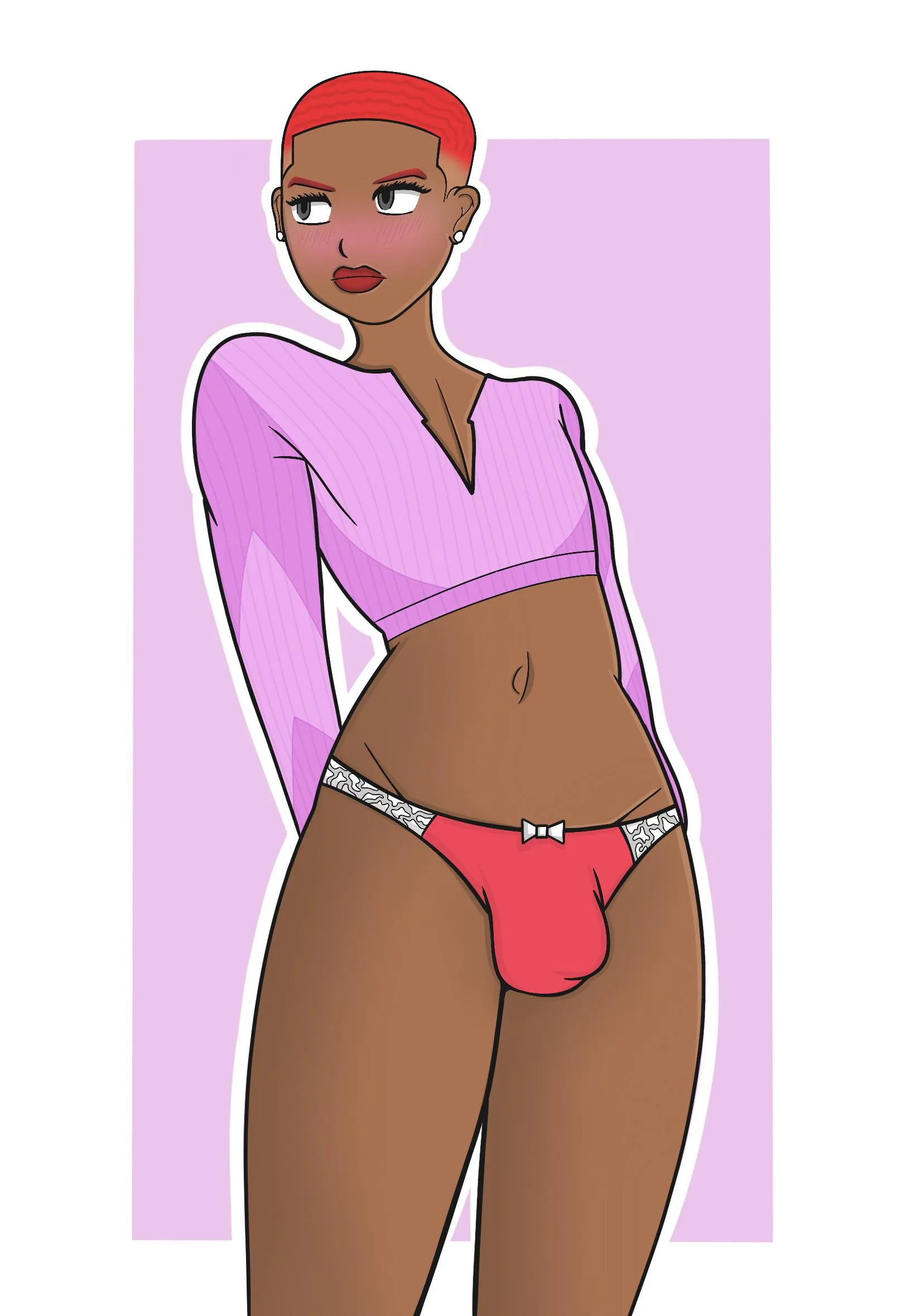 Black femboy Dross style art
