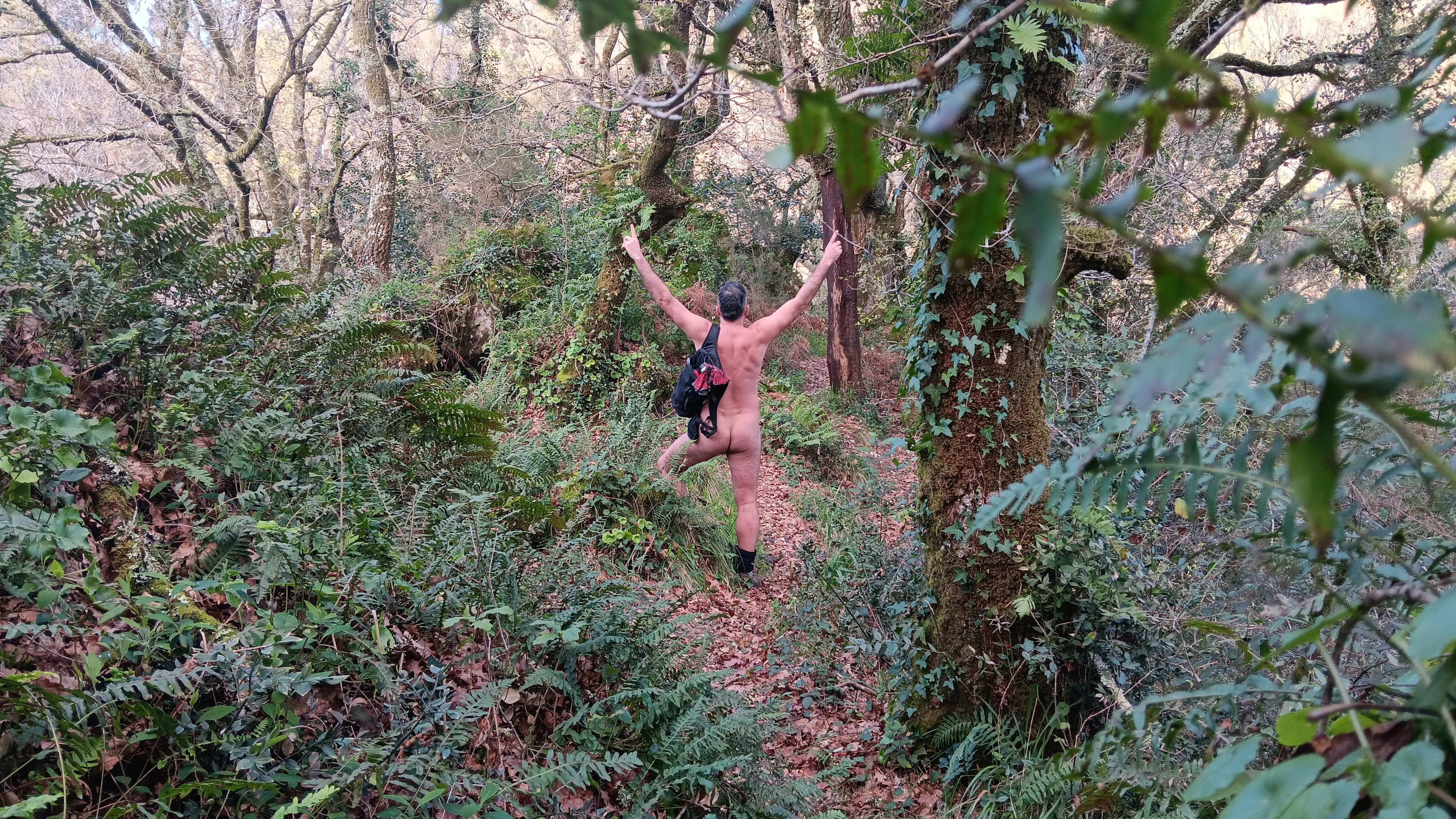 Lost in the forest. Nude freedom