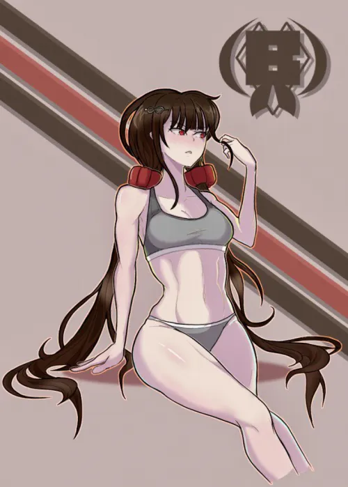 Maki in her underwear (soshuscribbles)