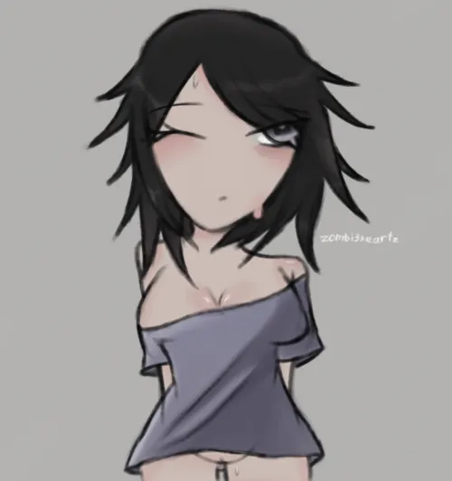 mukuro after an exhausting day of work (art by me)