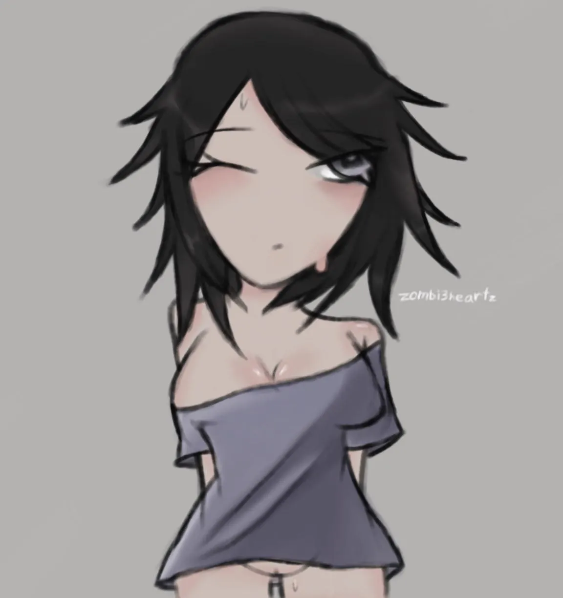 mukuro after an exhausting day of work (art by me)