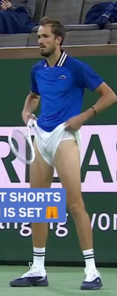 Tennis Star Daniil Medvedev showing us his tighty whities