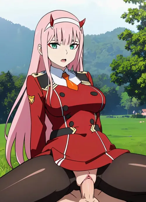 Zero Two riding