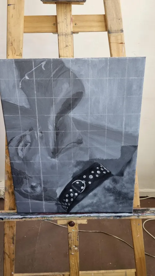Bdsm oil painting in progress