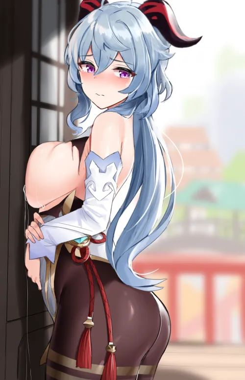 Daily Ganyu Lewdie #1161 At the Door~