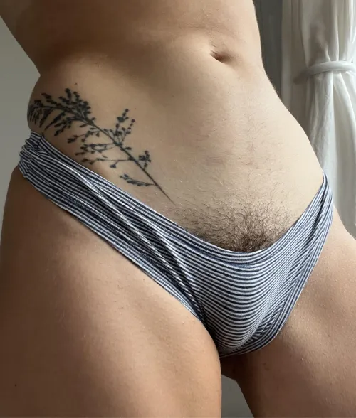 Full bush in cute panties