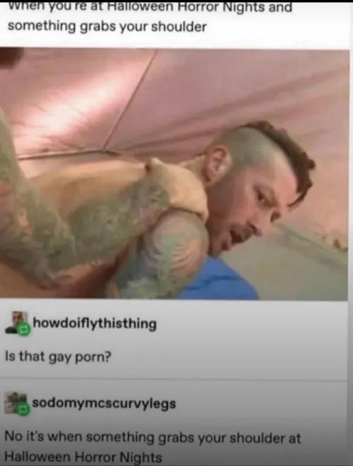 Guy gets startled at haunted house