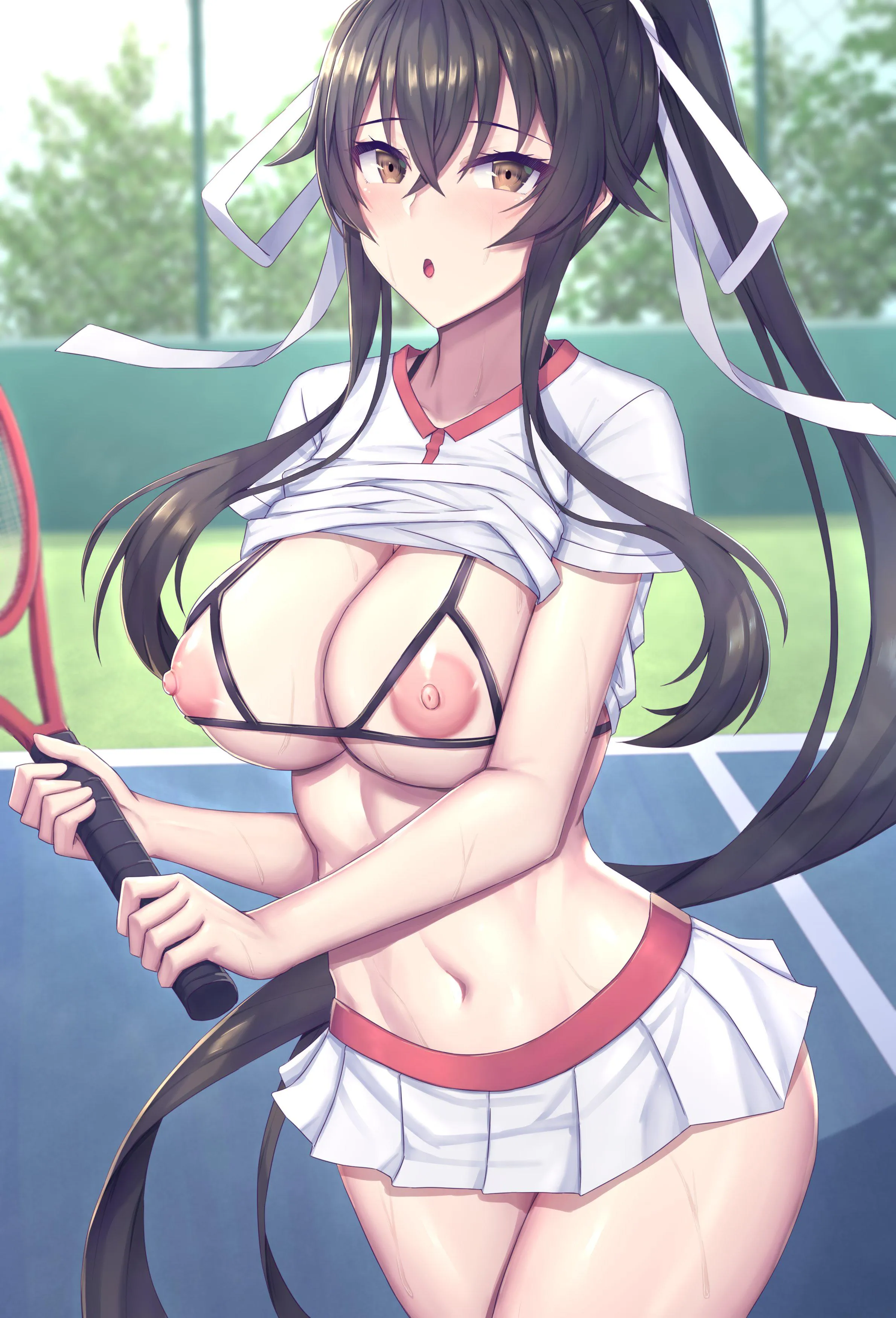 Her favorite outfit during a tennis match (ohguro mariya)