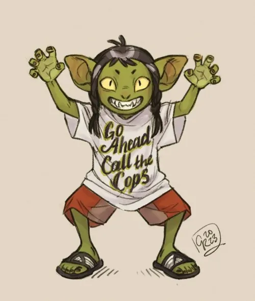 Nettle the Goblin scare pose by c-rowlesdraws