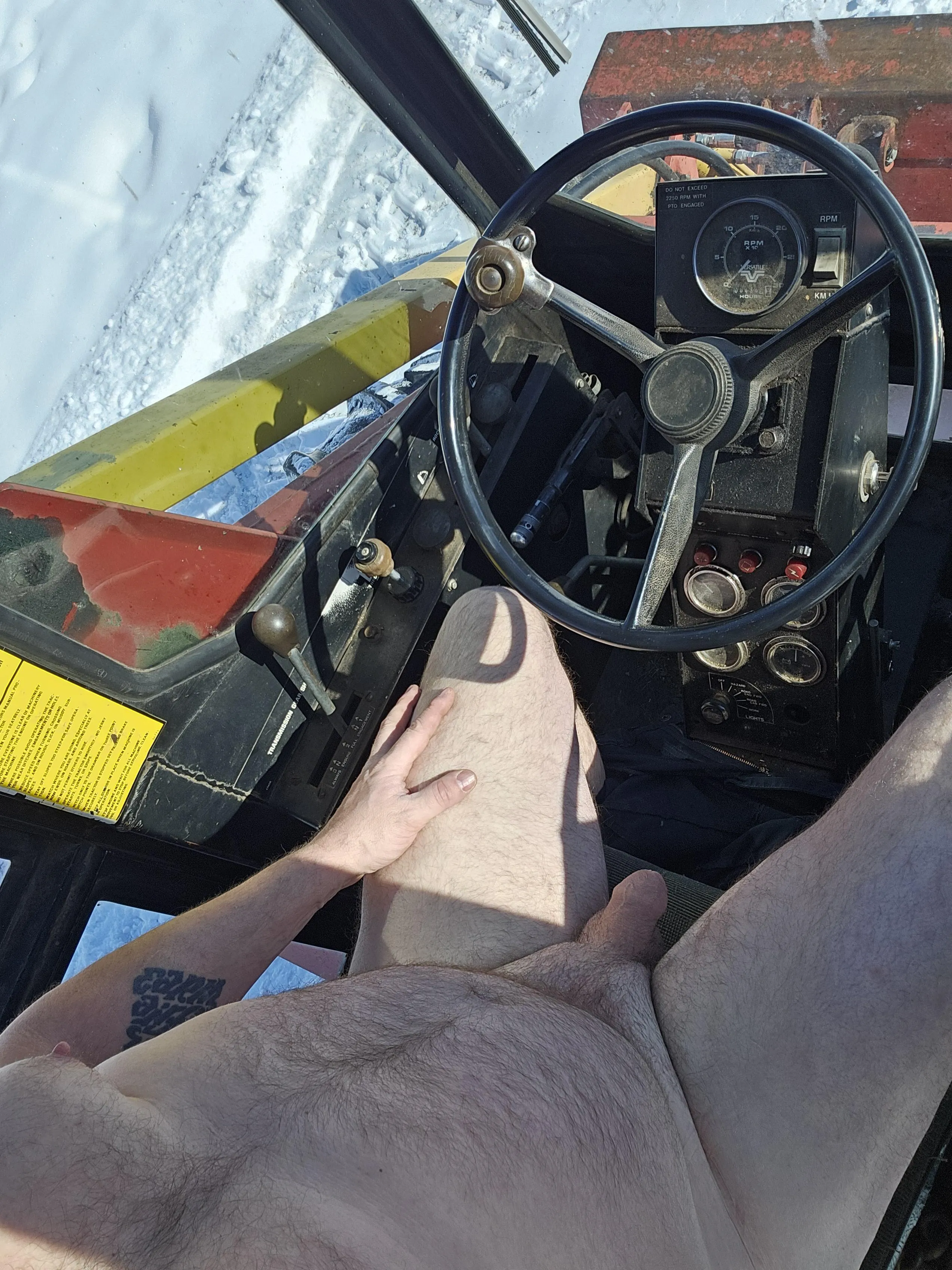 Not afraid to plow snow naked... Likely the last time this winter though.