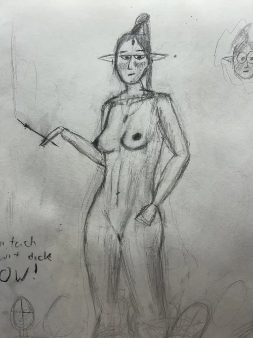 Nude Yrliet sketch (Evil Ass Satan Worshipper)