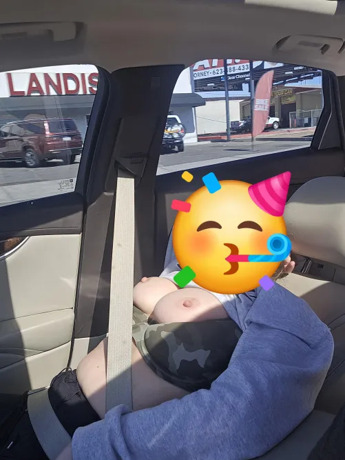 Wife took a nap in the car today
