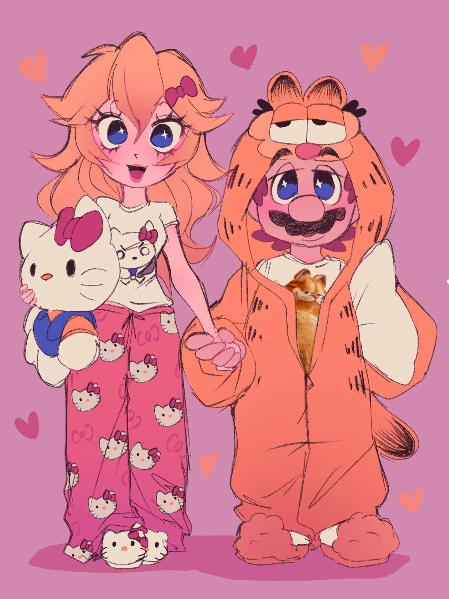Cat fan Peach and Mario (pocket_catyay)