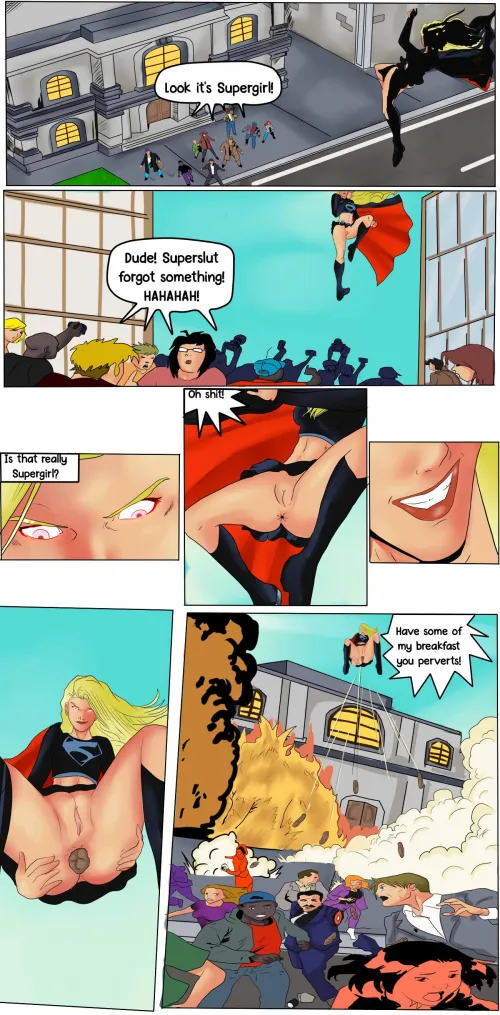 Evil Supergirl bombs