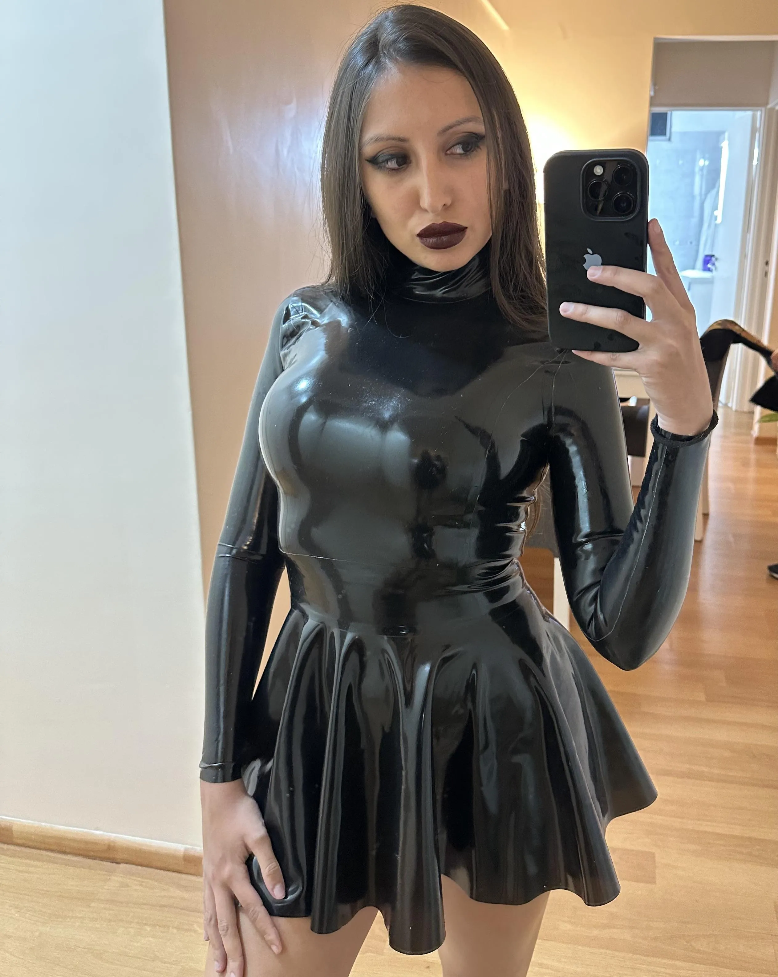 First post here in my latex top with sleeves and skirt