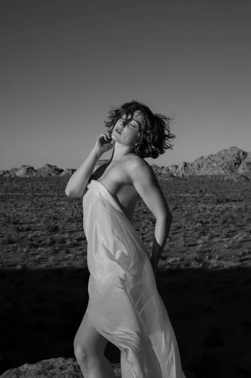 Samantha in BW | Wild Woman in Joshua Tree