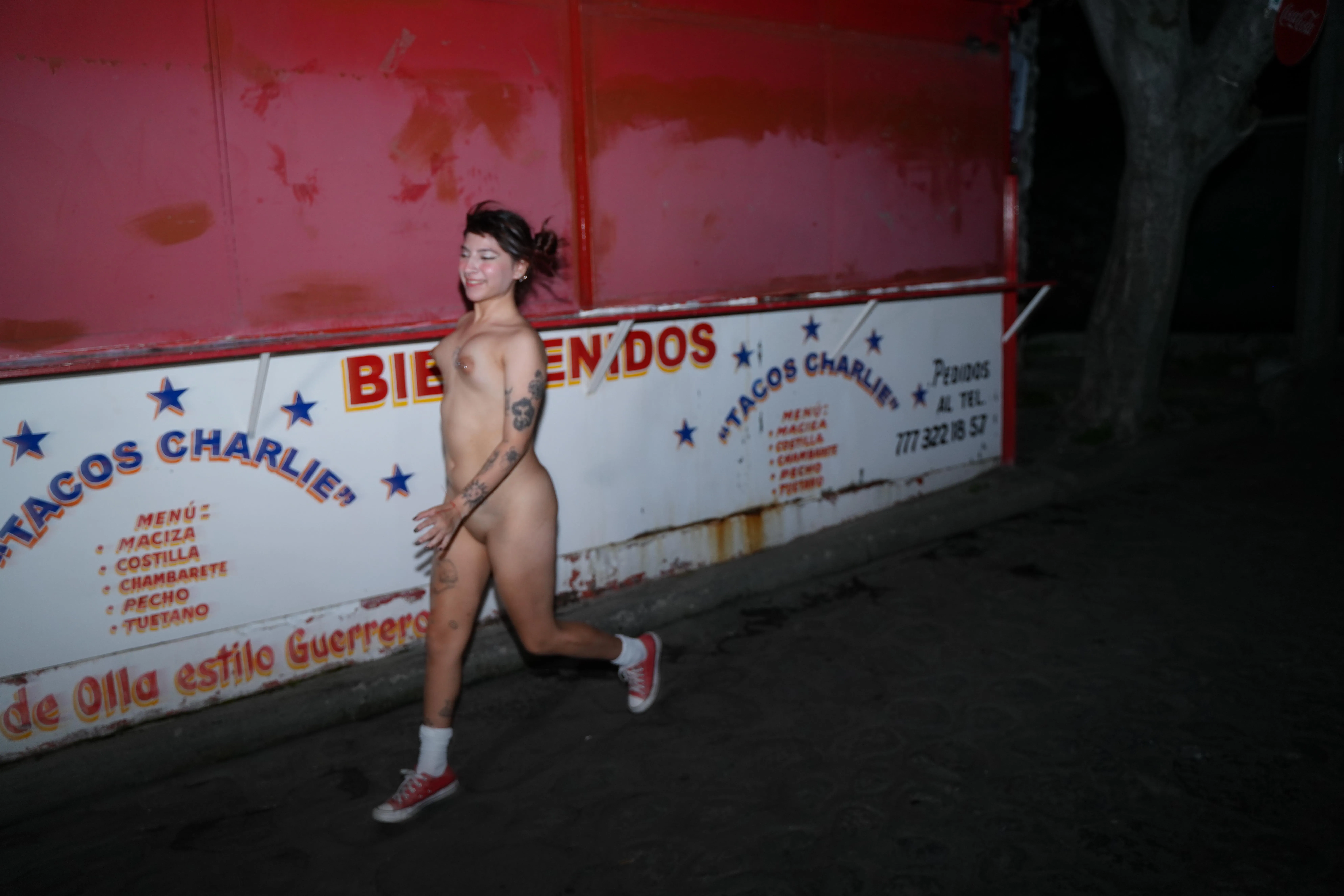 Trying not to get caught, but still enjoying the moment