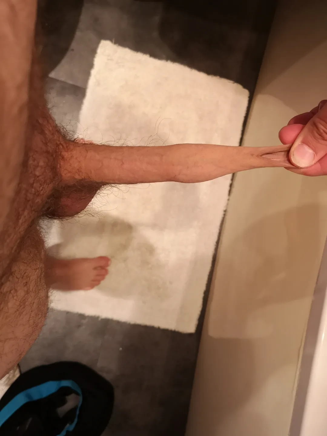 Pre shower stretch fun