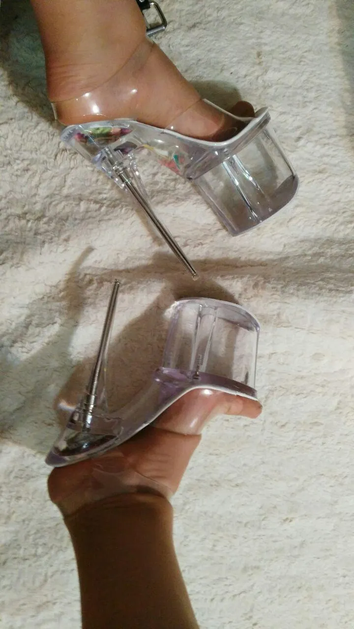 sexy clear heels