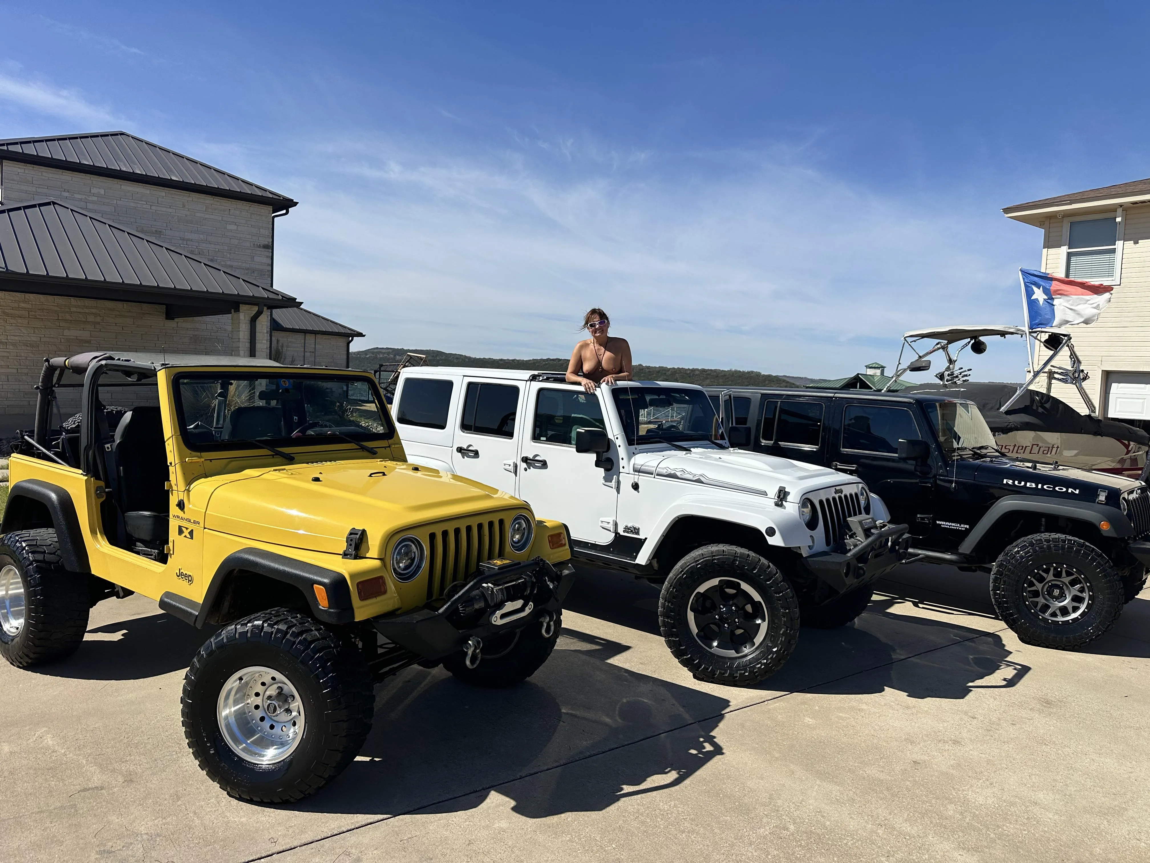 She likes her Jeeps and herself topless (F) 47 NSFW