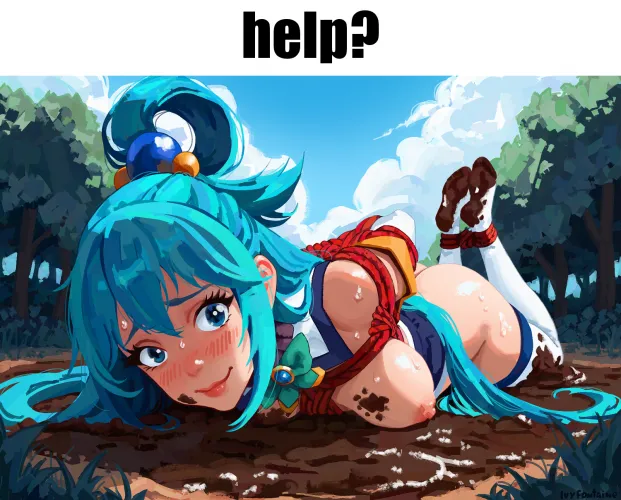 The goddess Aqua fell into the mud, would you help? (@Ivyfontaineart)