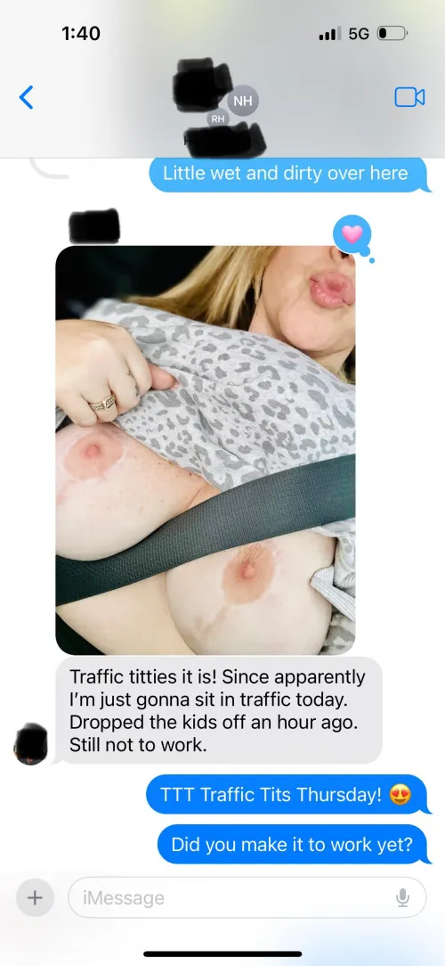 When your wife decides to post a titty pic in a group chat with friends.