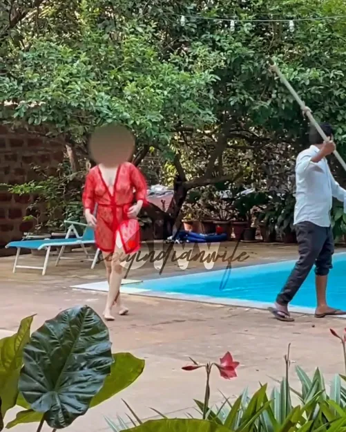 A very interesting conversation over cleaning the pool