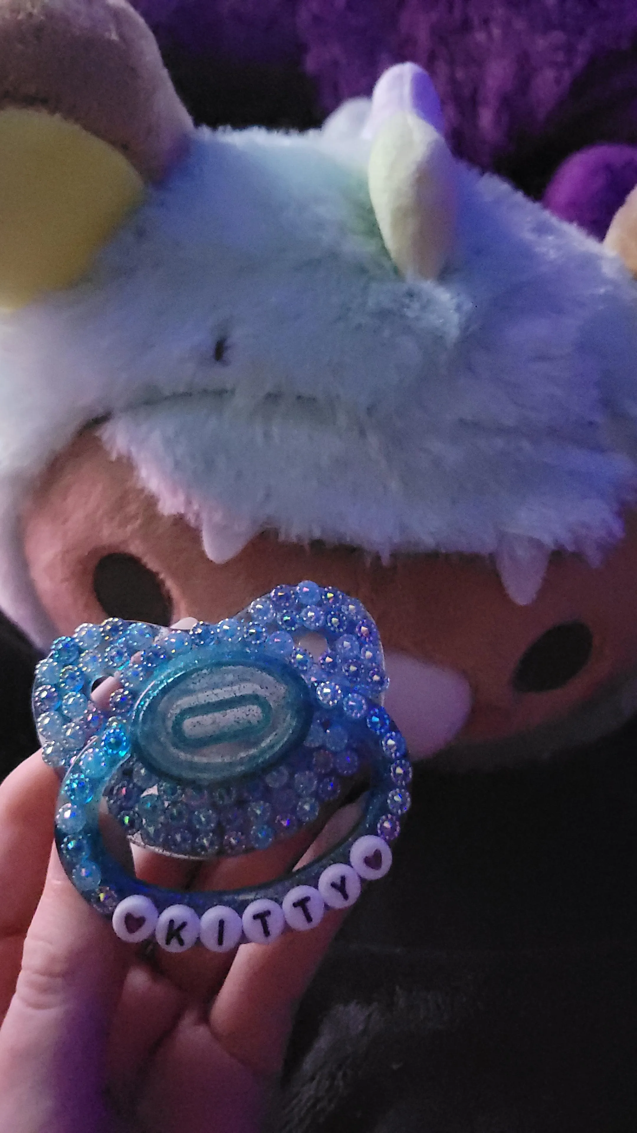 My new paci and Rilakkuma! Not sure what to put in the center..