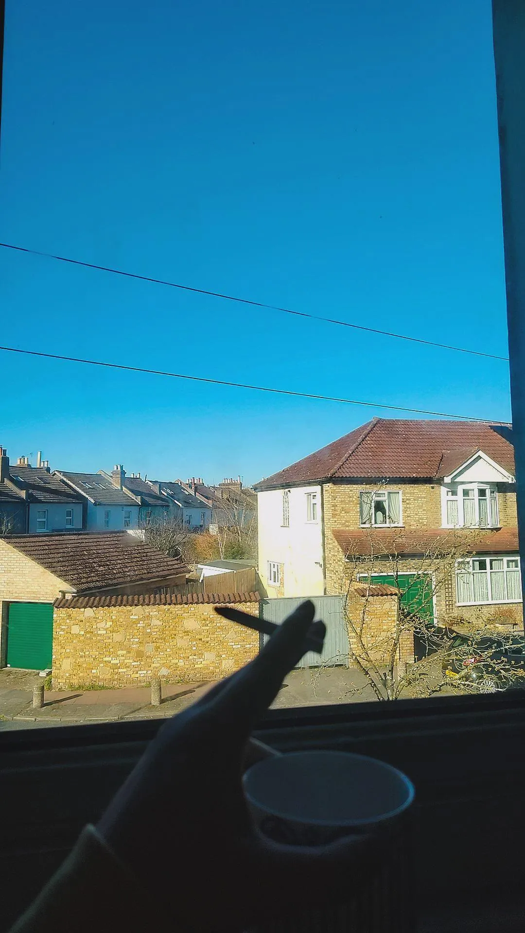 Smokin tea flavour ciggies and drinking tea, doesn't get more British than this