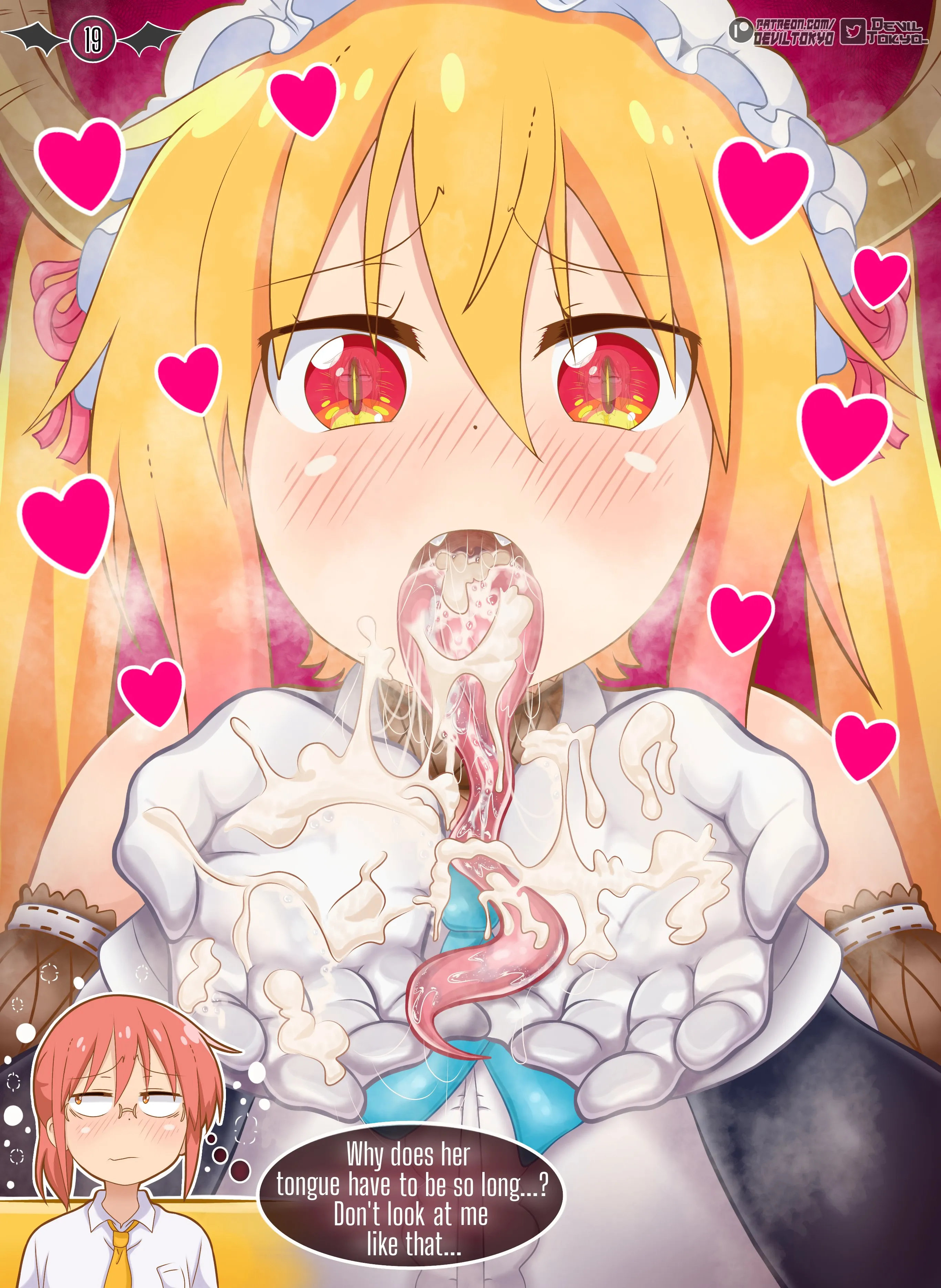 Kobayashi couldn't hold herself back after Tohru's blowjob