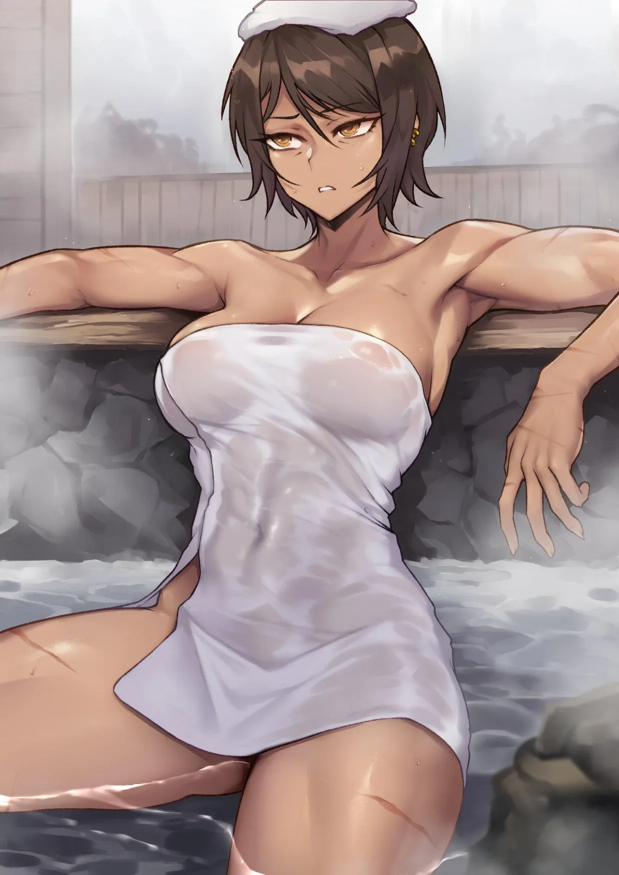 Outis enjoying the onsen [Limbus Company]
