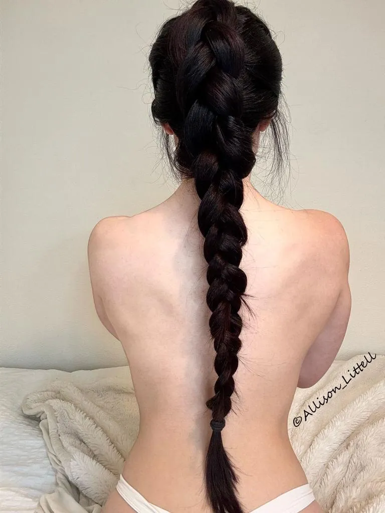 Thick dutch braid from the back