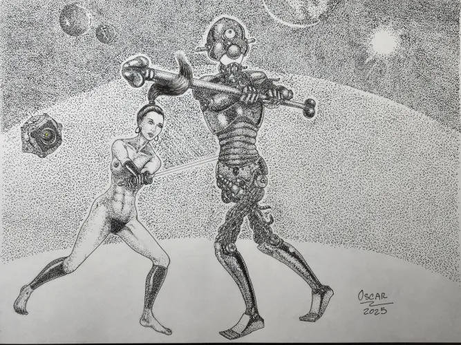 Woman vs Robot, by me