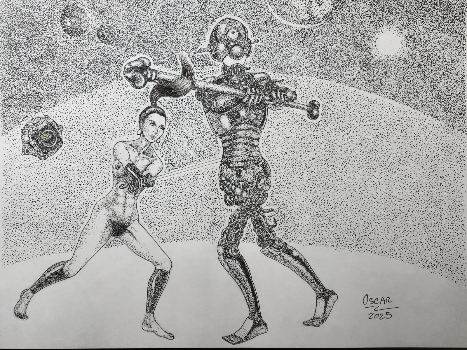Woman vs Robot, by me