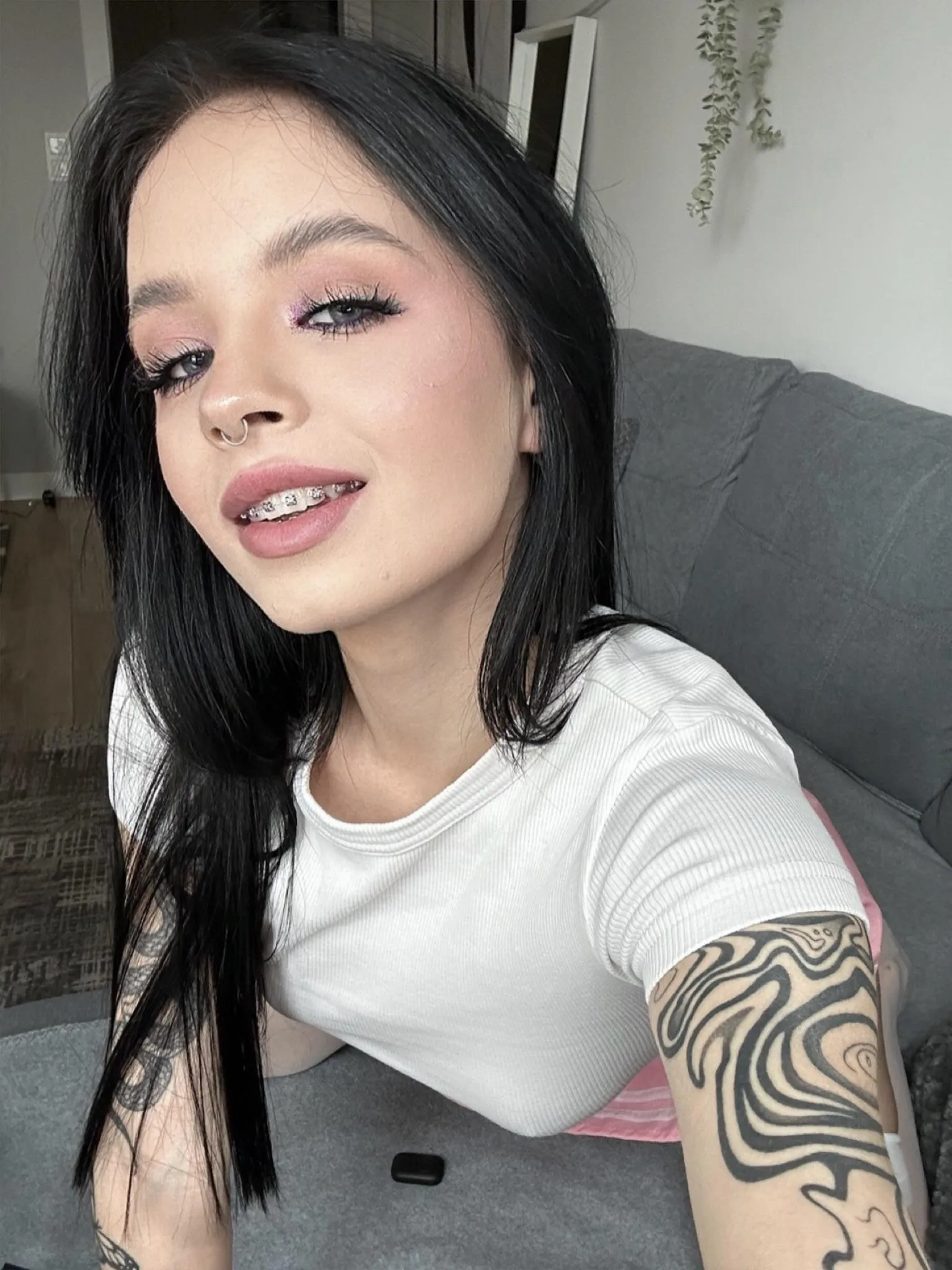 I'm smiling as brightly as I can