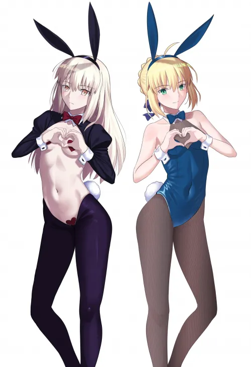 Reverse Bunny SAlter and Bunny Saber [Fate/Grand Order]