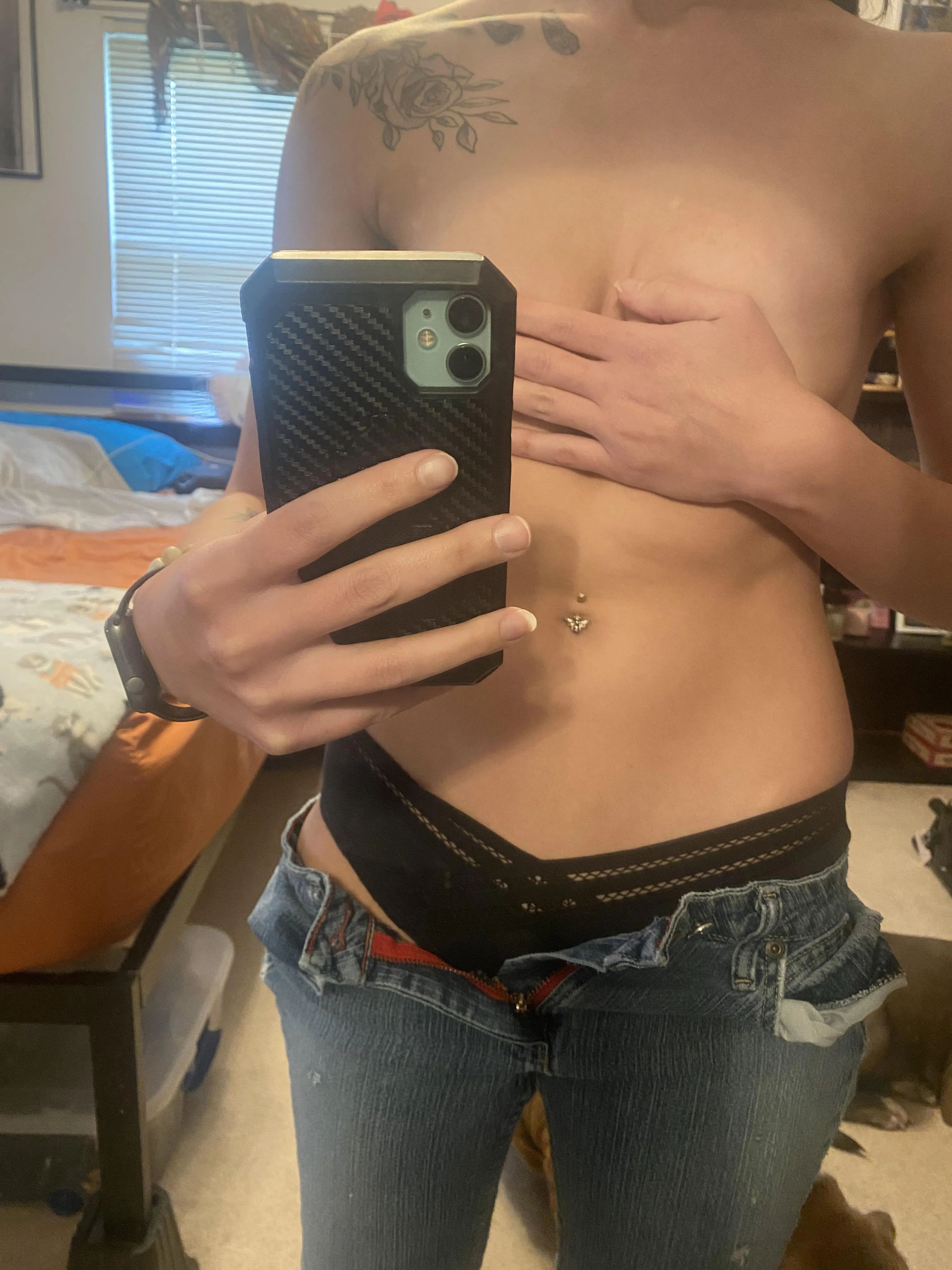 Black panties under wranglers