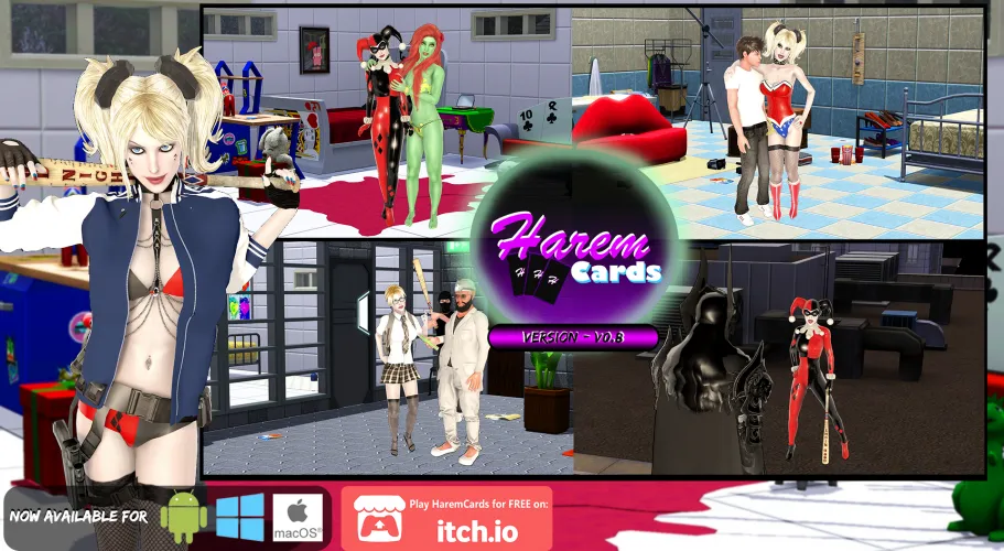 Harley is ready for some fun in the newest update! (HaremCards)