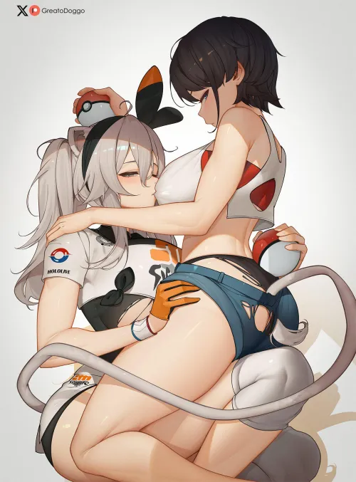 [Shishiro Botan] & [Oozora Subaru] Pokemon battle