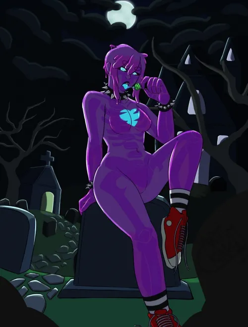Slime girl graveyard [OC] - Art by me