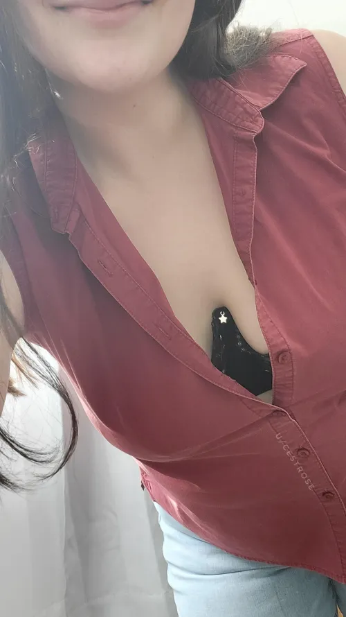 Some might say this top isn't sexy, but when a few buttons slip I know you'll be peeking